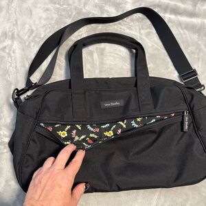 Vera Bradley Black Lighten Up Grand‎ Traveler Duffle Bag  24830-481